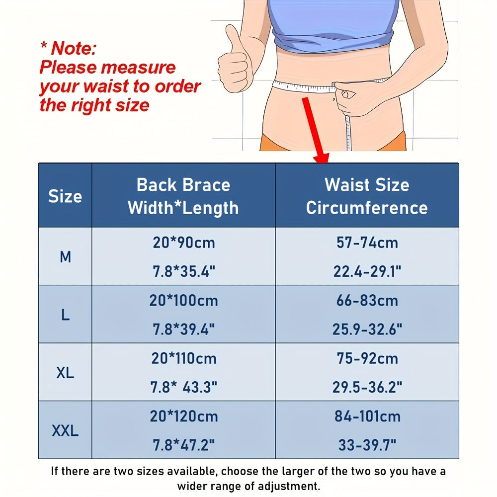 [1pc Adjustable Lower Back Brace] 1pc Adjustable Back Brace for Lower Back with 4 Stays Steel Plates, Breathable Lumbar Support Straps for Sports, Home & Lifting At Work, Waist Compression Belt for Men & Women