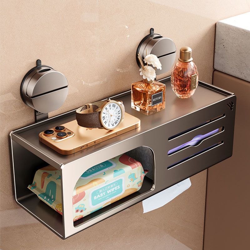 CYCY Wall-Mounted Bathroom Tissue Box Holder with Suction Cup Installation - Space-Saving Square Design, Durable Carbon Steel, Holds Multiple Rolls, Ideal for Toilet Paper & Face Towels, Modern Minimalist Style, Toilet Paper Holder, Toiletry Organizer, S