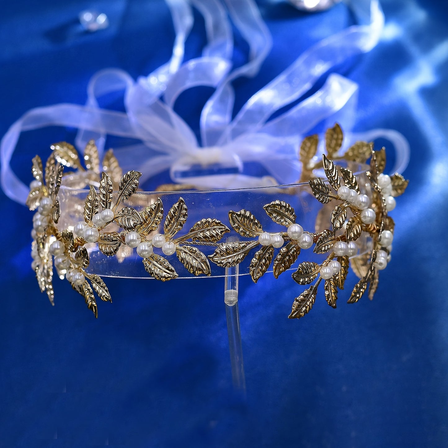Single Elegant Bohemian Wedding Headband | Light Luxury, Fashion All-Match, Beaded Flower Details, Solid Color, Non-woven Fabric HP353
