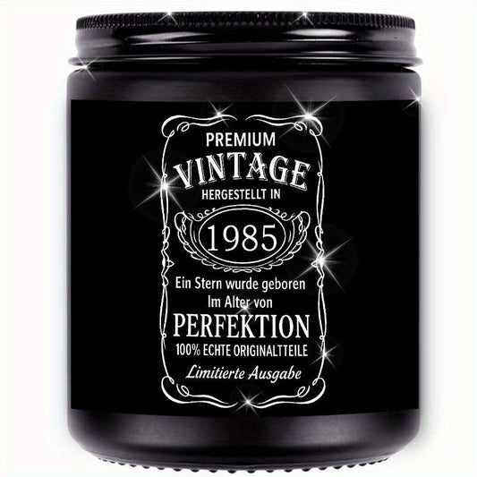 1pc Lavender Scented Soy Wax Candle in Glass Jar - Vintage 1985 Premium Relaxation Bath & Spa Gift for 40th Birthday, Christmas, Home Decor with Crystal Accents, 8-12 Hour Burn Time, Lavender Candle, Selfcare Gifts, Nostalgic Design, Crafted with Care