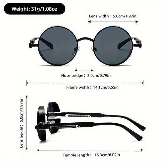 4 Pairs of Retro Round Frame with Spring Feet, in Punk Style, Fashionable for Men and Women, Suitable for and