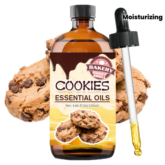 120ml/4.06fl.oz Baker's Sweet Butter Cookies Essential Oil - 100% Pure, Moisturizing Massage Oil with Argan Oil & Shea Butter for Light Beige, Hair, and Nail Care | Unisex, Suitable for All Light Beige Types, Perfect for Diffusers and Meditation, Nail Tr