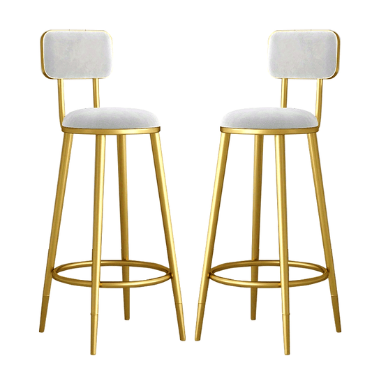 Set of Two, Including a Bar Stool And a Dining Chair, Featuring a Backrest And a High Chair Design, with a Metal Structure And a Soft Flannel Cushion for a Comfortable Seating Experience, Ideal for Home Use, Bars, Outdoor Settings, Restaurants, And Cafes