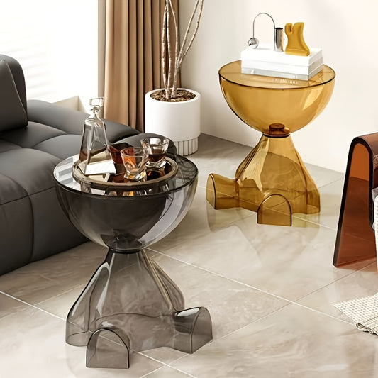 Modern Minimalist Side Table - No Assembly Needed, Sturdy Base, Space-Saving Compact Design for Living Room, Bedroom, Office - Easy-Clean Surface - Ideal for Small Spaces & Apartments - Contemporary Home Decor Furniture, Table for Living Room, Bedroom Ni