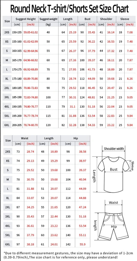 Men's Los Angeles Print Short Sleeve T-Shirt & Shorts Set Round Neck Gradient Short Sleeved Women's T-shirt Shorts Set