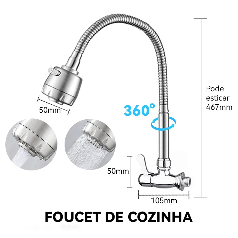 Sleek Wall-Mounted Kitchen Faucet for Gourmet Culinary Spaces