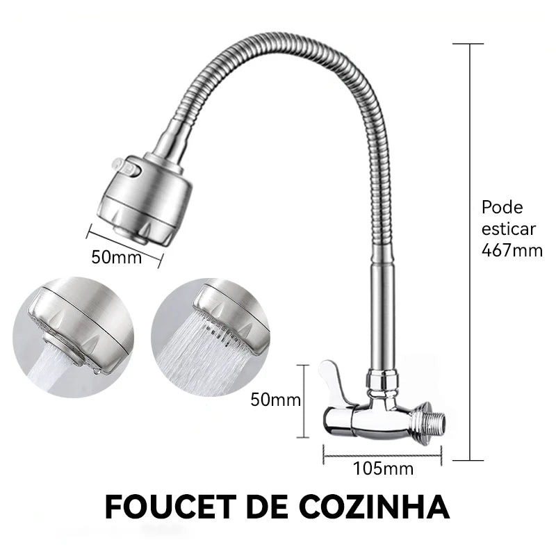 Sleek Wall-Mounted Kitchen Faucet for Gourmet Culinary Spaces