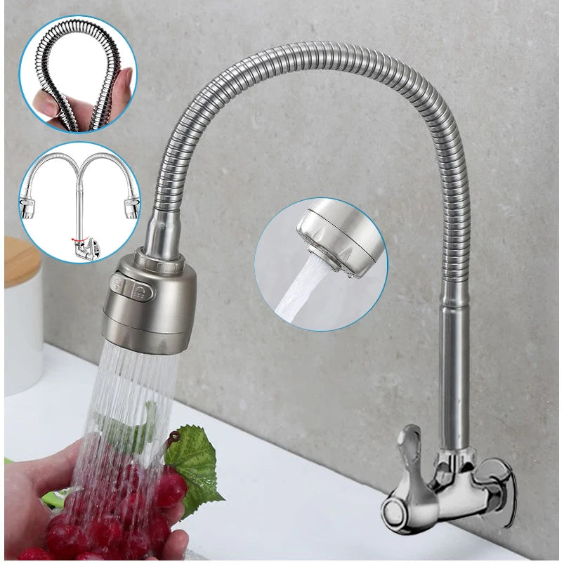 Sleek Wall-Mounted Kitchen Faucet for Gourmet Culinary Spaces