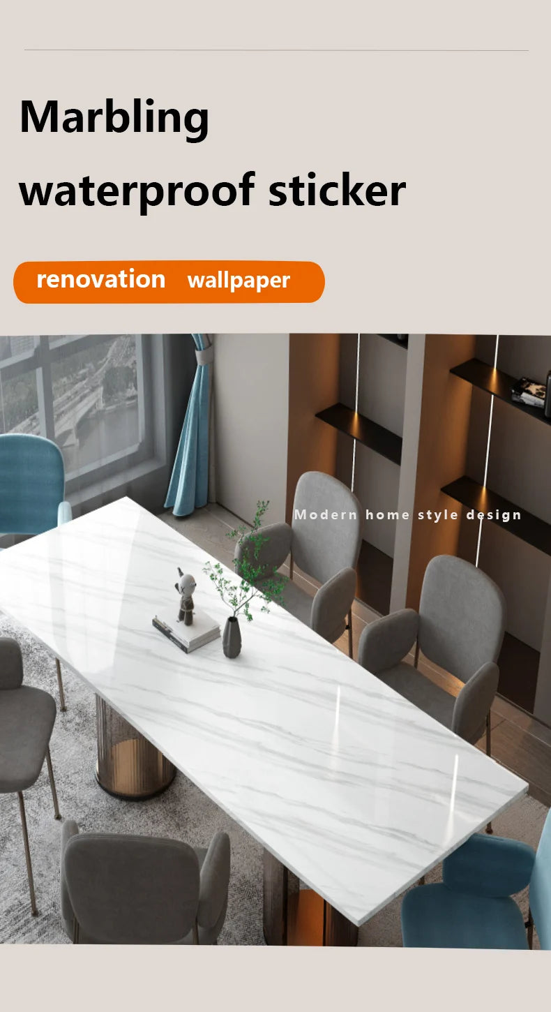 40cm marble self-adhesive wallpaper bathroom kitchen cabinet countertop contact paper PVC waterproof wall sticker