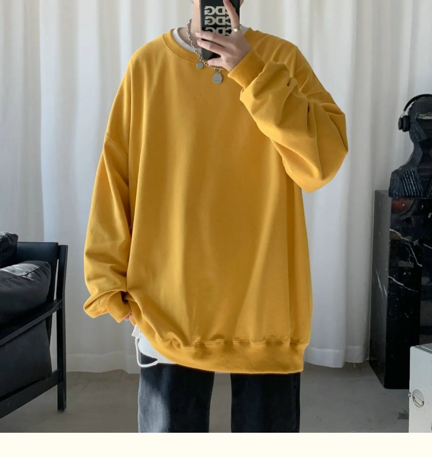 2025 Hoodies Sweatshirt Mens Black White Hip Hop Punk Pullover Streetwear Casual Fashion Clothes Mens Oversized Korean Harajuku