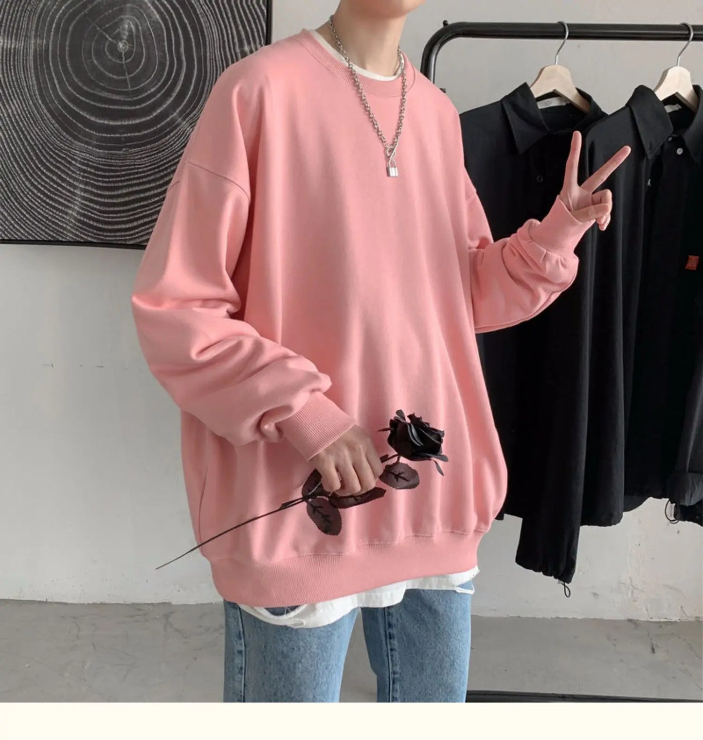 2025 Hoodies Sweatshirt Mens Black White Hip Hop Punk Pullover Streetwear Casual Fashion Clothes Mens Oversized Korean Harajuku