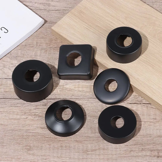 Black Stainless Steel Water Pipe Wall Covers Shower Chrome Finish Faucet Decorative Cover Kitchen Bathroom Accessories