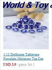 15Pcs 1:12 Miniature Porcelain Tea Cup Set Chintz Flower Tableware Kitchen Dollhouse Furniture Toys For Children