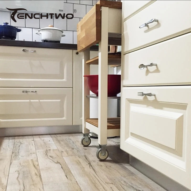 Creative Cutlery Furniture Cabinet Handle Knife And Fork Spoon Black Cupboard Kitchen Knobs Drawer Door Pull 76 Hole Distance