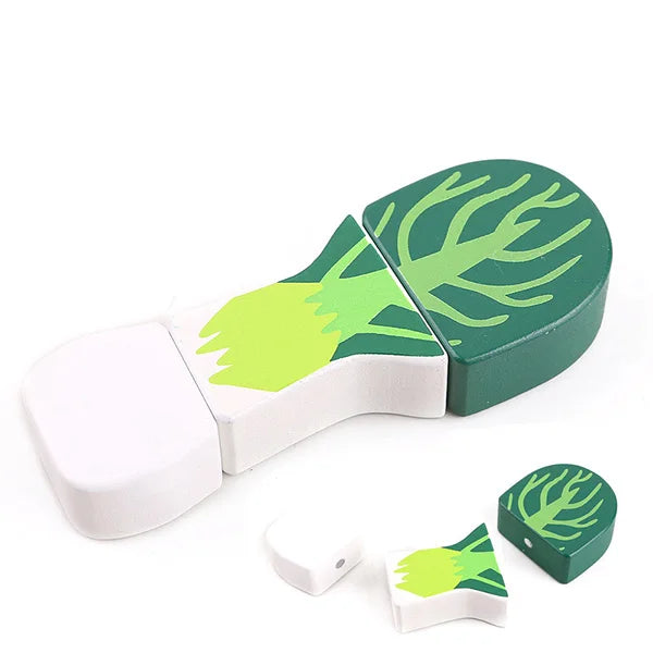 1PCS Wood Toy Magnetic Cutting Vegetables Cooking Food Pretend Play Simulation Kitchen Model Educational Toys For Children Kids