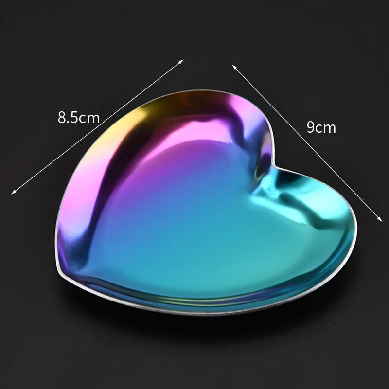 Stainless Steel European Jewelry Storage Tray Metal Cosmetic Storage Oval Cake Fruit Dessert Tray Snack Plate Kitchen Organizer