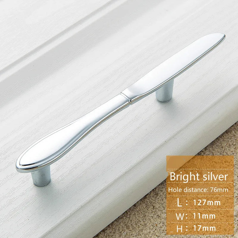 Creative Cutlery Furniture Cabinet Handle Knife And Fork Spoon Black Cupboard Kitchen Knobs Drawer Door Pull 76 Hole Distance
