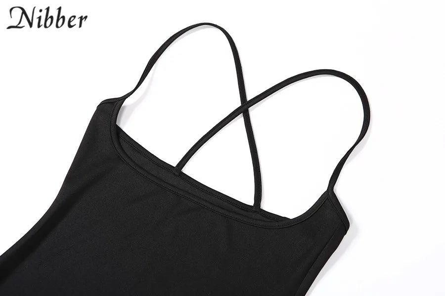 NIBBER black sexy camis dresses women party long dress beach vacation new year 2024 spring summer new slim soft stretch fashion
