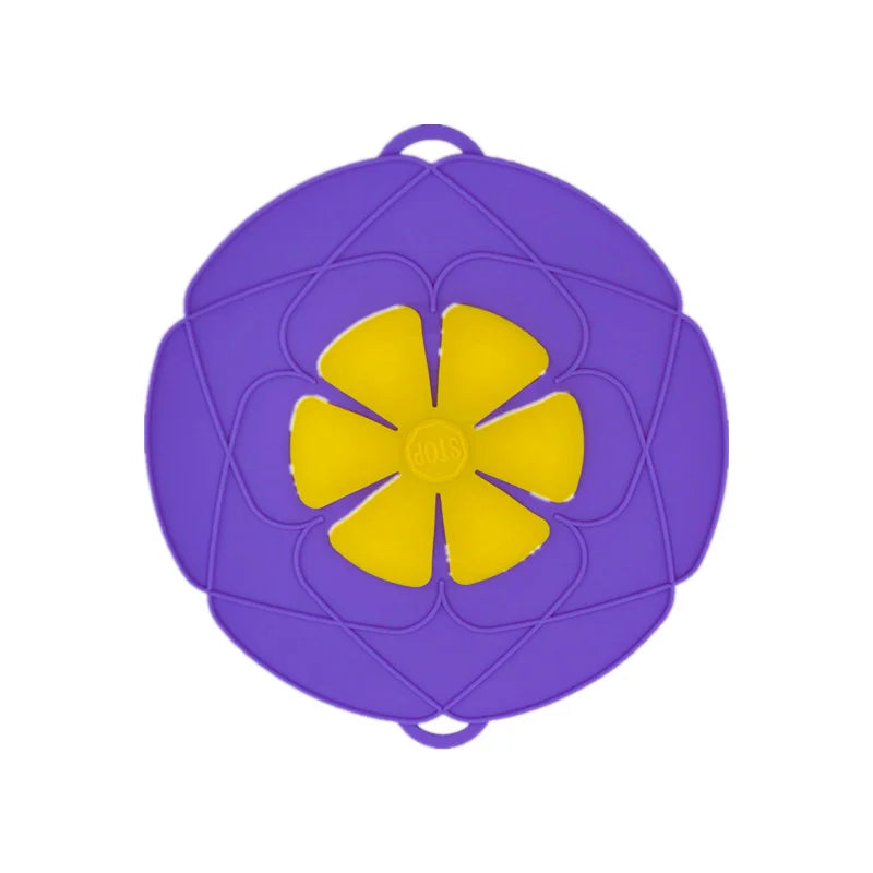 Silicone Lid Spill Stopper Cover For Pot Pan Kitchen Accessories Cooking Tools Flower Cookware Home Kitchen 26cm