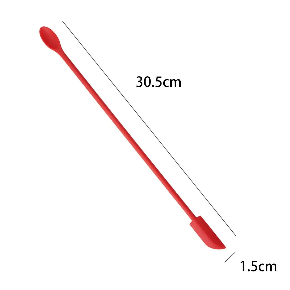 1/3/4Pcs Black Lengthen Mini Soft Jar Cake Cream Jam Scrapers Silicone Makeup Spatulas Butter Knife Kitchen Tools Accessories