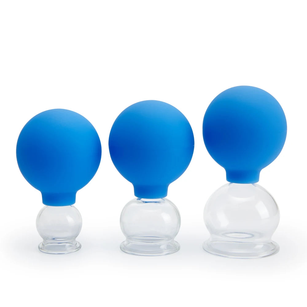 Glass Silicone Cupping Cups Set Face Body Vacuum Suction Massage Cups Anti Cellulite Cans Facial Cupping Jars Health Care Gift