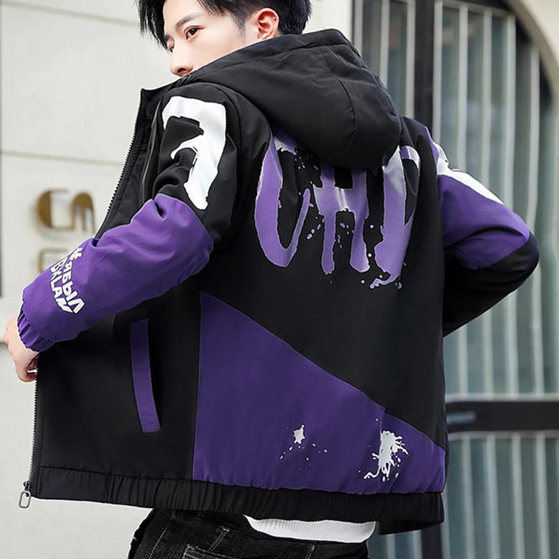 2023 Fashion Winter Jacket Men Big Cool Fur Collar Casual Parka Outwear Thicken Warm Hooded Coat Mens Winter Jackets And Coats