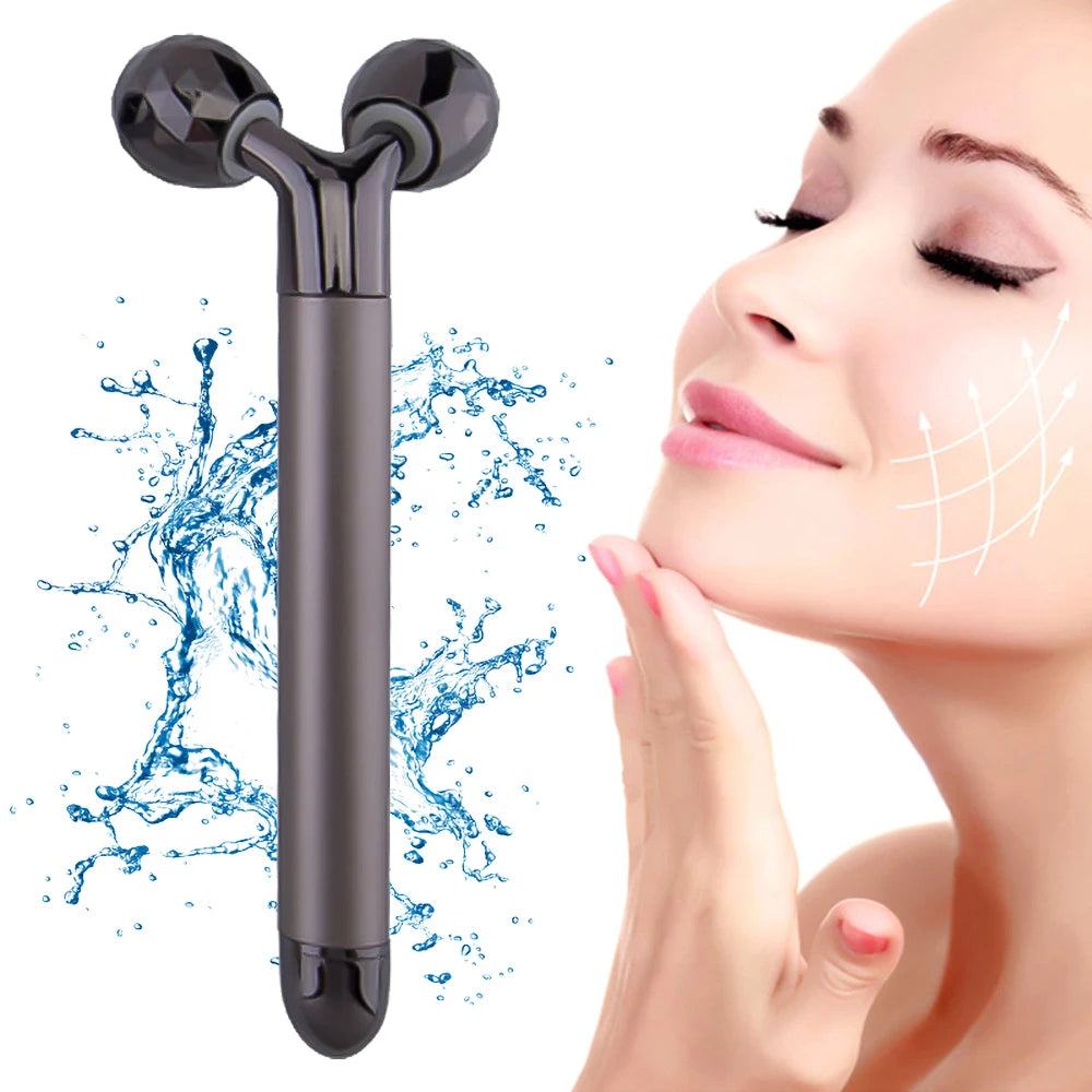 3D Electric Gold Roller Massage Roller Face Lift Beauty Instrument Facial Massager Facial Stick Beauty Skin Care Vibrating Tool