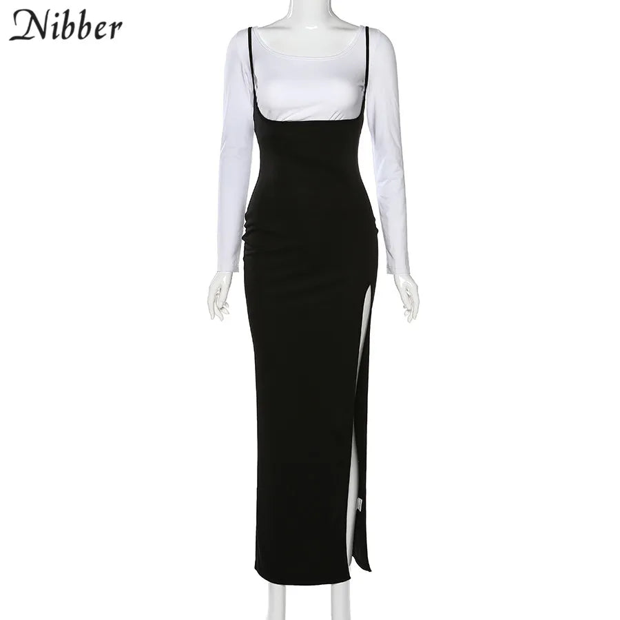 NIBBER black sexy camis dresses women party long dress beach vacation new year 2024 spring summer new slim soft stretch fashion