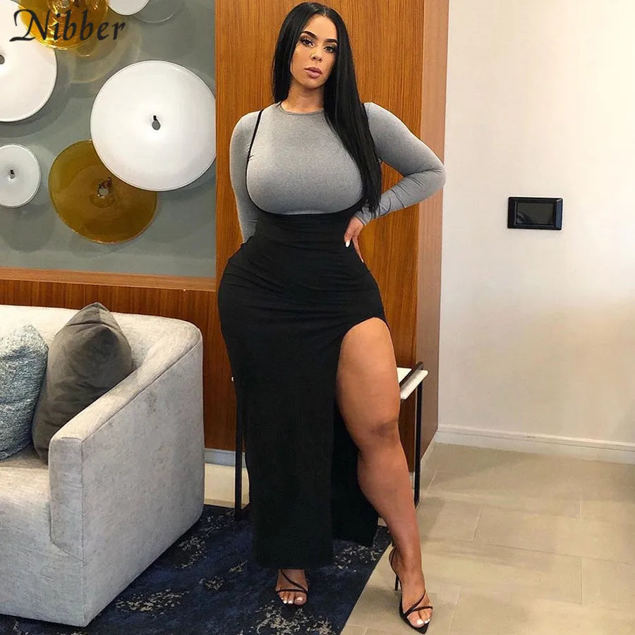 NIBBER black sexy camis dresses women party long dress beach vacation new year 2024 spring summer new slim soft stretch fashion