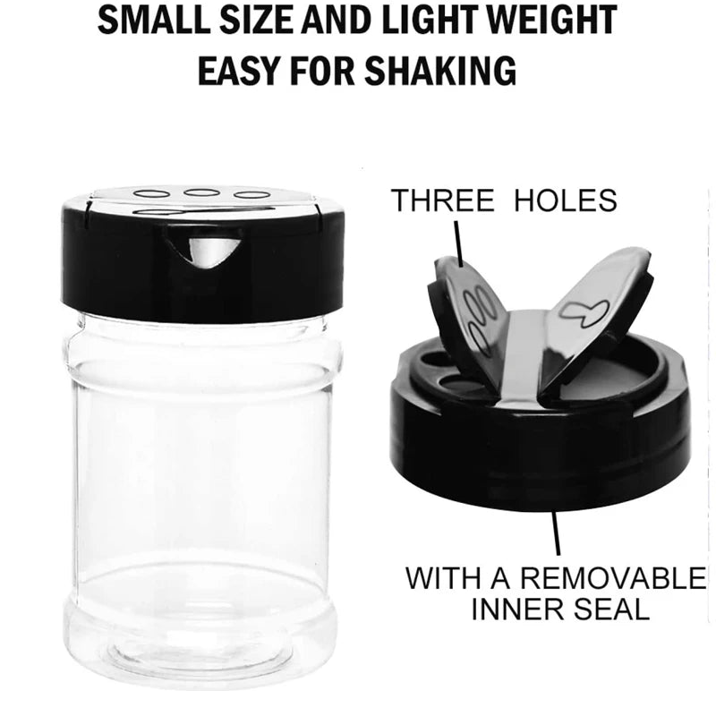 4/10/15/20pcs Spice Jars with Labels Plastic Transparent Spice Bottle Containers for Spice Pepper Salt Cocina Kitchen Spice Jar