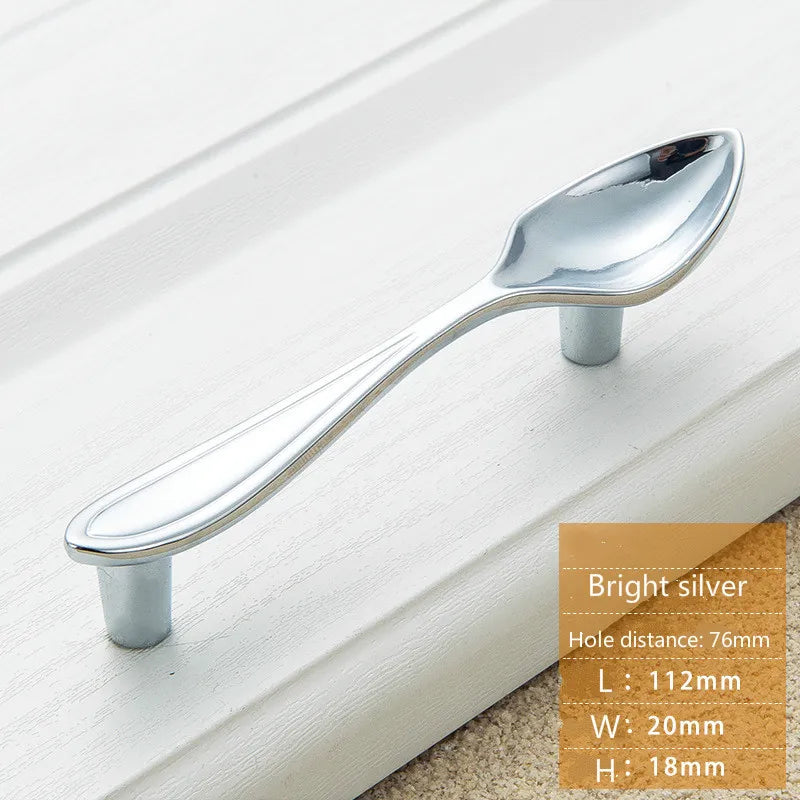 Creative Cutlery Furniture Cabinet Handle Knife And Fork Spoon Black Cupboard Kitchen Knobs Drawer Door Pull 76 Hole Distance