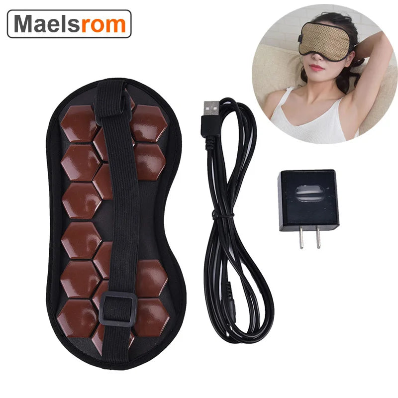Electric Jade Eye Stone Mask Tourmaline Heating Eye Massager Hot Compress For Eye Muscle Relaxation Relieve Insomnia