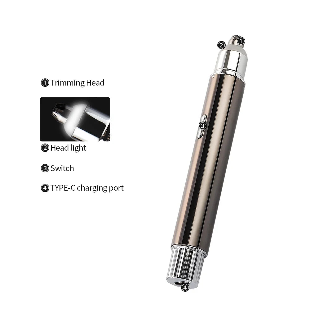 Electric Eyebrow Trimmer Epilator With Light Portable Mini Hair Shaver Facial Hair Removal Razor Lip Hair Fuzz Beard Remover