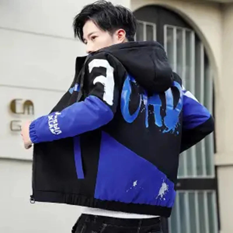 2023 Fashion Winter Jacket Men Big Cool Fur Collar Casual Parka Outwear Thicken Warm Hooded Coat Mens Winter Jackets And Coats