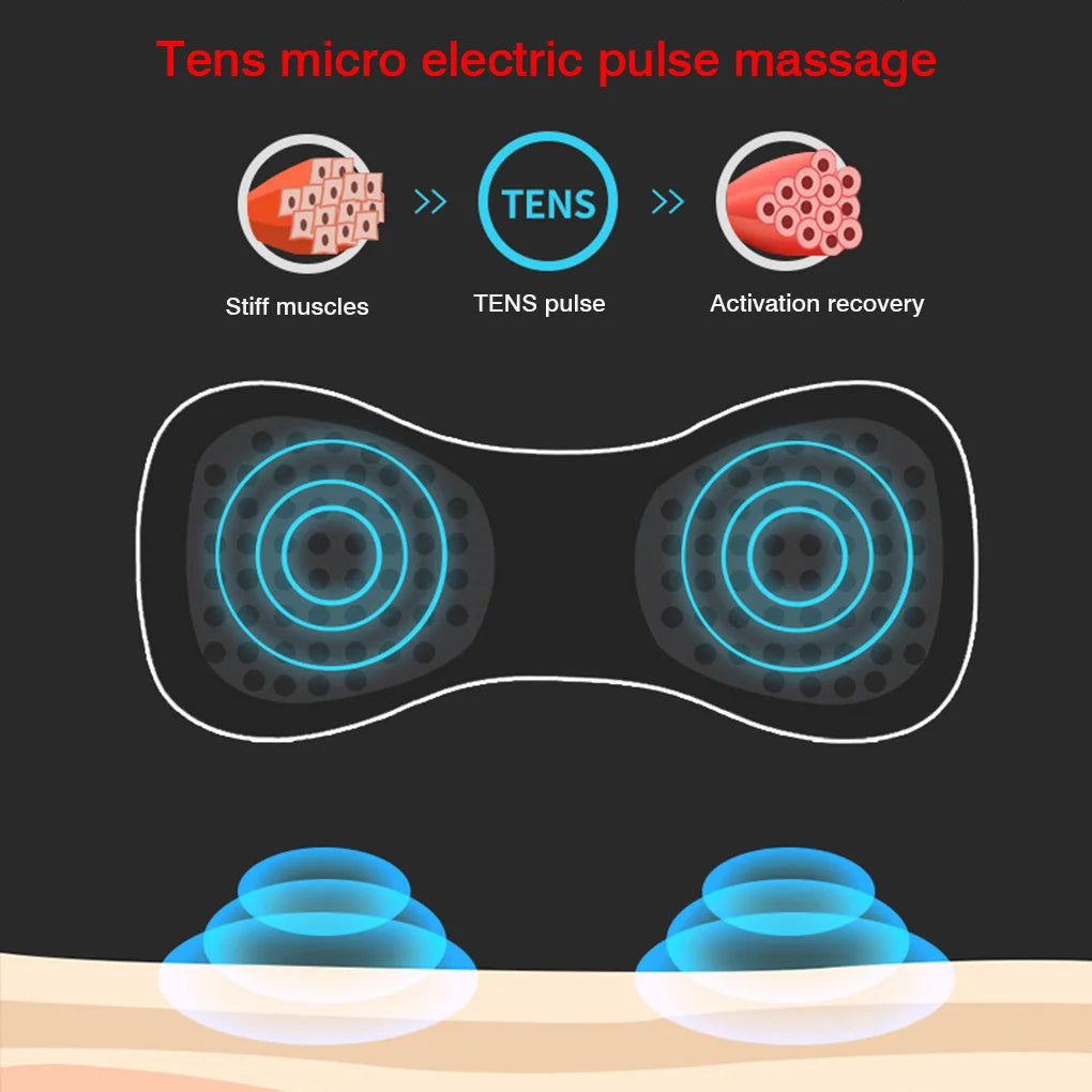 Small Electric Neck Massager Cervical Massage Stimulator Arthritis Muscle Shoulder Legs Massager 6 Modes Full Body Massager