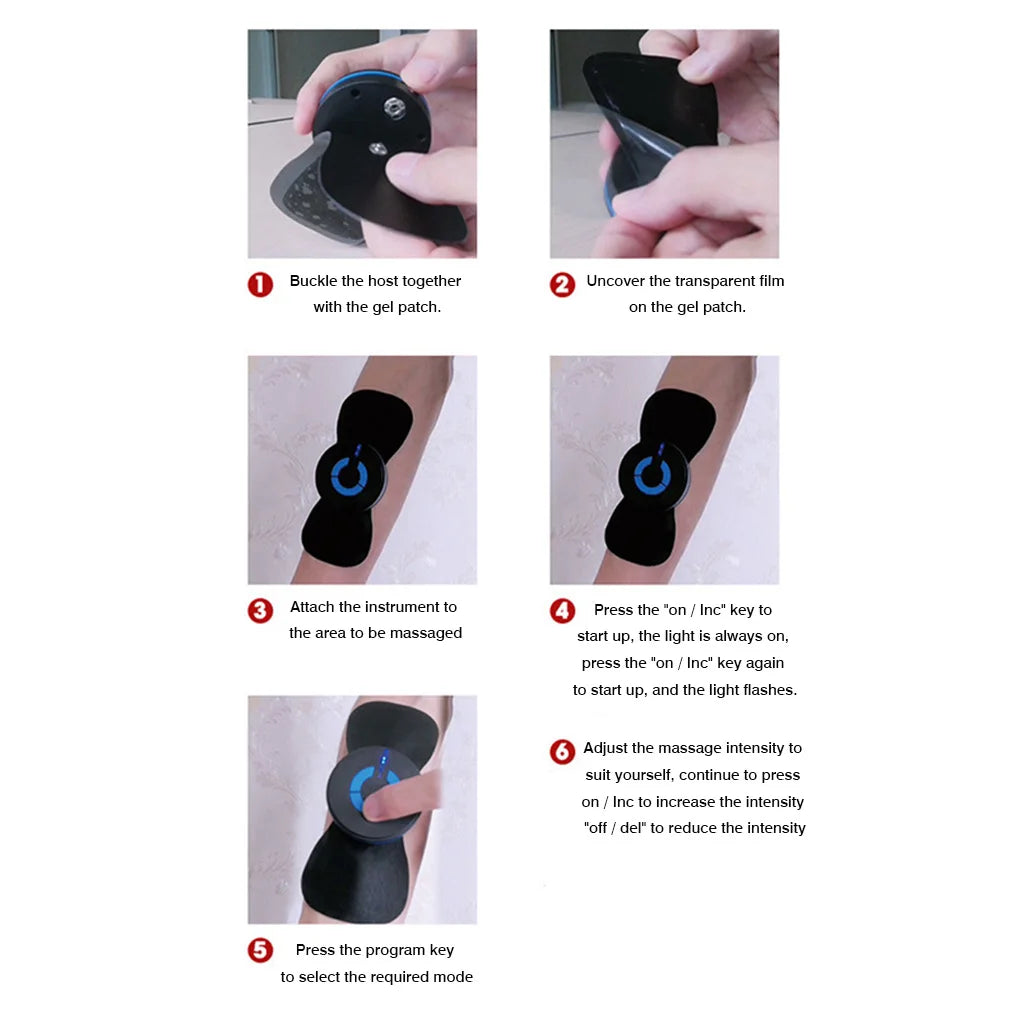 Small Electric Neck Massager Cervical Massage Stimulator Arthritis Muscle Shoulder Legs Massager 6 Modes Full Body Massager