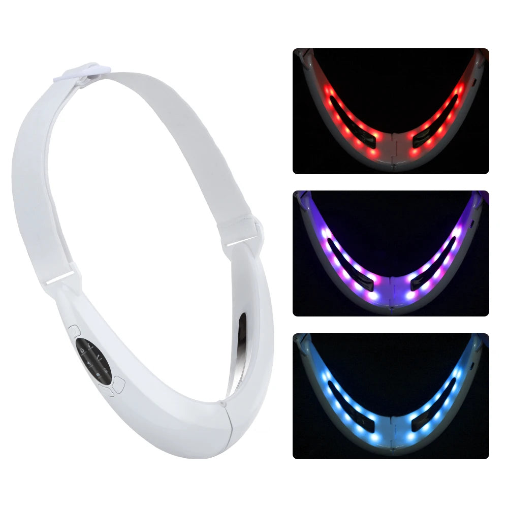 V Face Facial Machine Electric V-Line Up Lift Belt Face Massage LED Face Skin Lifting Firming Beauty Device Double Chin Reducer
