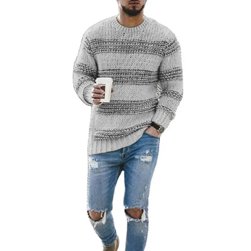 2023 Autumn Winter Men's Sweater Fashion Long Sleeve O-Neck Pullovers Sweaters Men Casual Knit Sweater Jersey Coat Mens Clothes