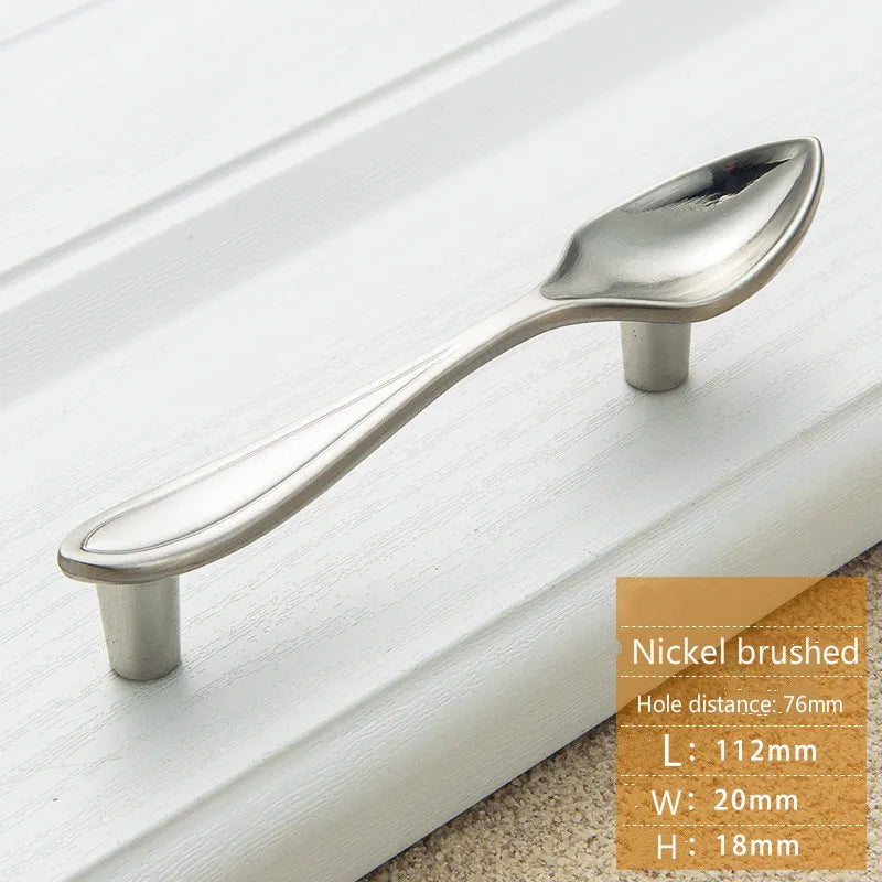 Creative Cutlery Furniture Cabinet Handle Knife And Fork Spoon Black Cupboard Kitchen Knobs Drawer Door Pull 76 Hole Distance