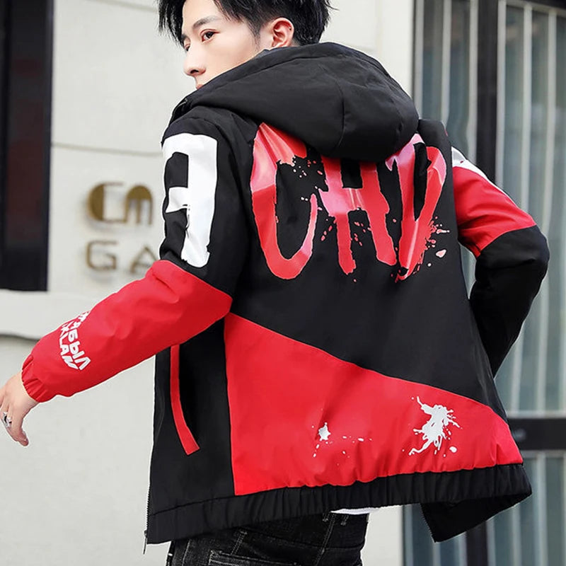 2023 Fashion Winter Jacket Men Big Cool Fur Collar Casual Parka Outwear Thicken Warm Hooded Coat Mens Winter Jackets And Coats