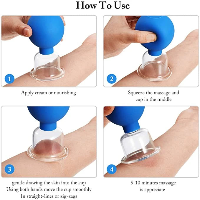 Glass Silicone Cupping Cups Set Face Body Vacuum Suction Massage Cups Anti Cellulite Cans Facial Cupping Jars Health Care Gift