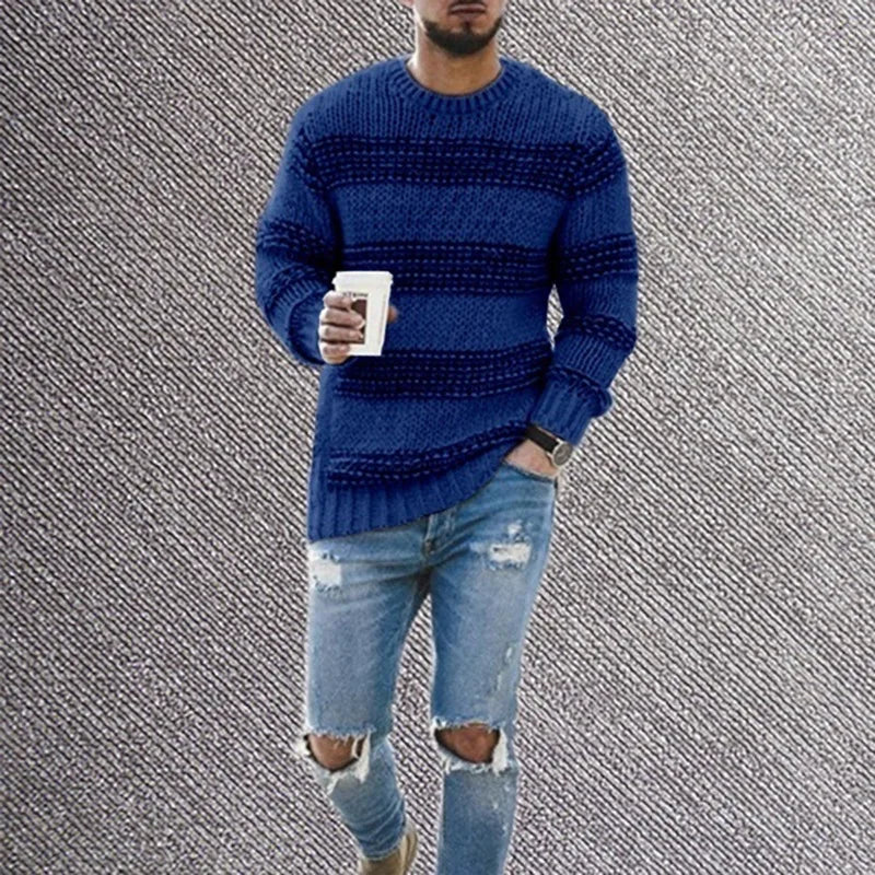 2023 Autumn Winter Men's Sweater Fashion Long Sleeve O-Neck Pullovers Sweaters Men Casual Knit Sweater Jersey Coat Mens Clothes