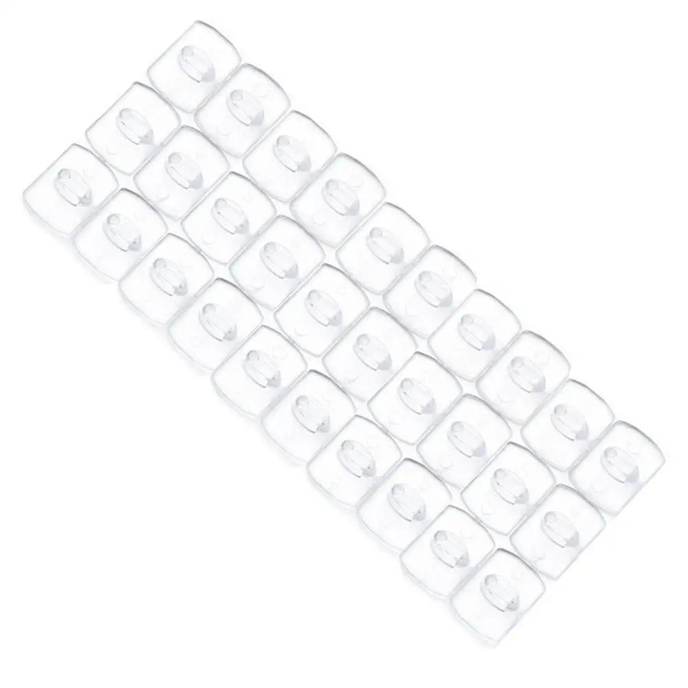Wall Transparent Removable Hook Strong Seemless Cable Clamp Adhesive Wall Hooks Rack Bathroom Kitchen Towel Key Hanger 20/6PCS