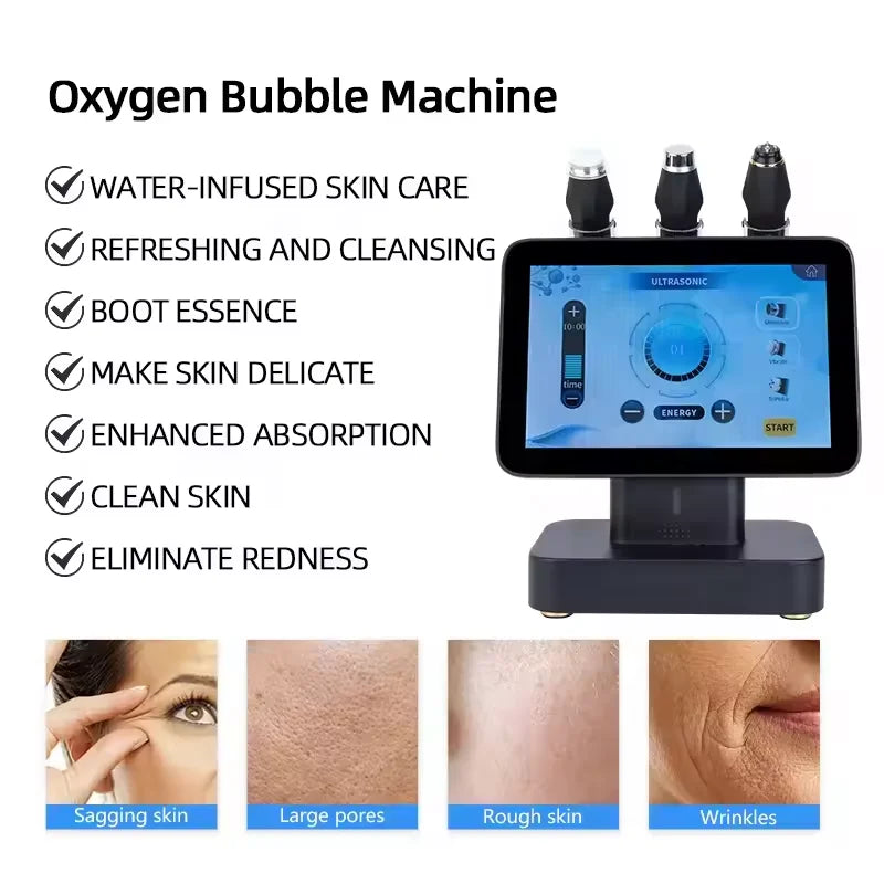 2024 Newest 3 In 1 Super CO2 Bubble Oxygenation Facial Skin Care Portable Oxygen Facial Care Machine