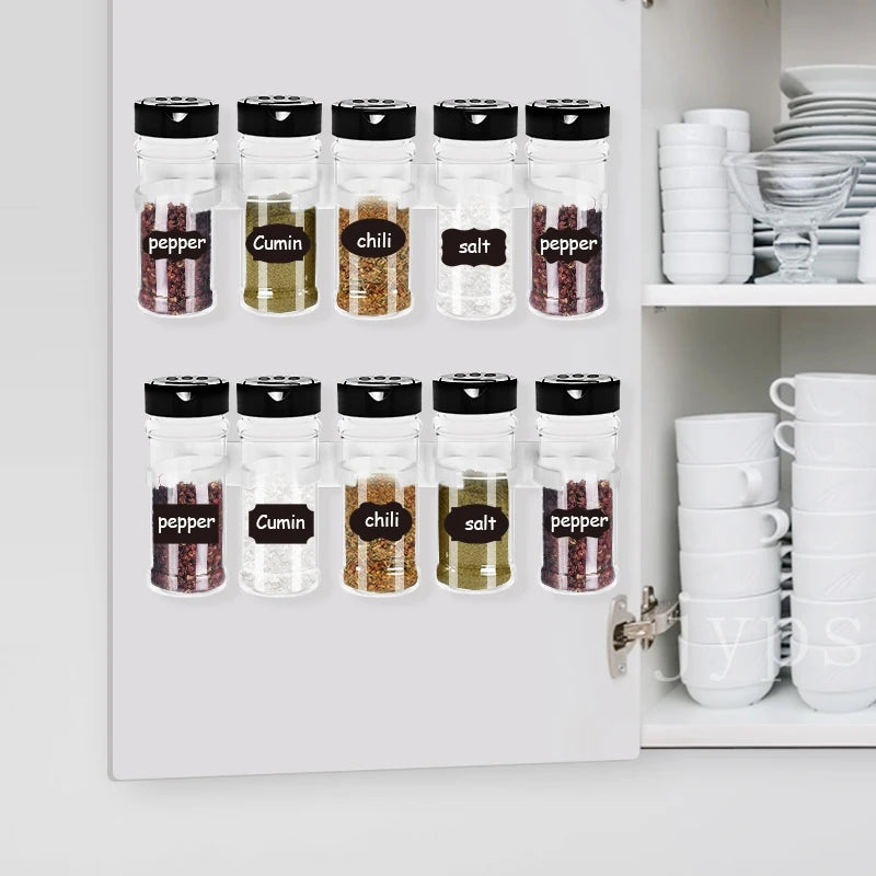 4/10/15/20pcs Spice Jars with Labels Plastic Transparent Spice Bottle Containers for Spice Pepper Salt Cocina Kitchen Spice Jar