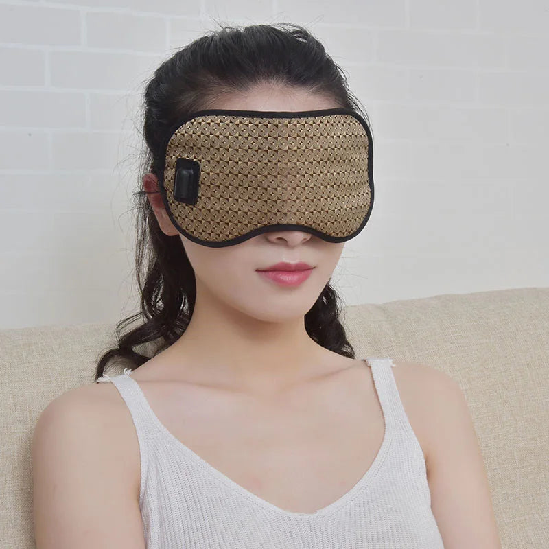 Electric Jade Eye Stone Mask Tourmaline Heating Eye Massager Hot Compress For Eye Muscle Relaxation Relieve Insomnia