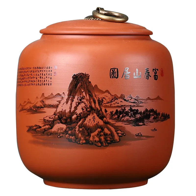 Antique Purple Clay Tea Caddy Nut Coffee Moisture-proof Jars Spice Airtight Container Home Storage Cans Kitchen Accessories