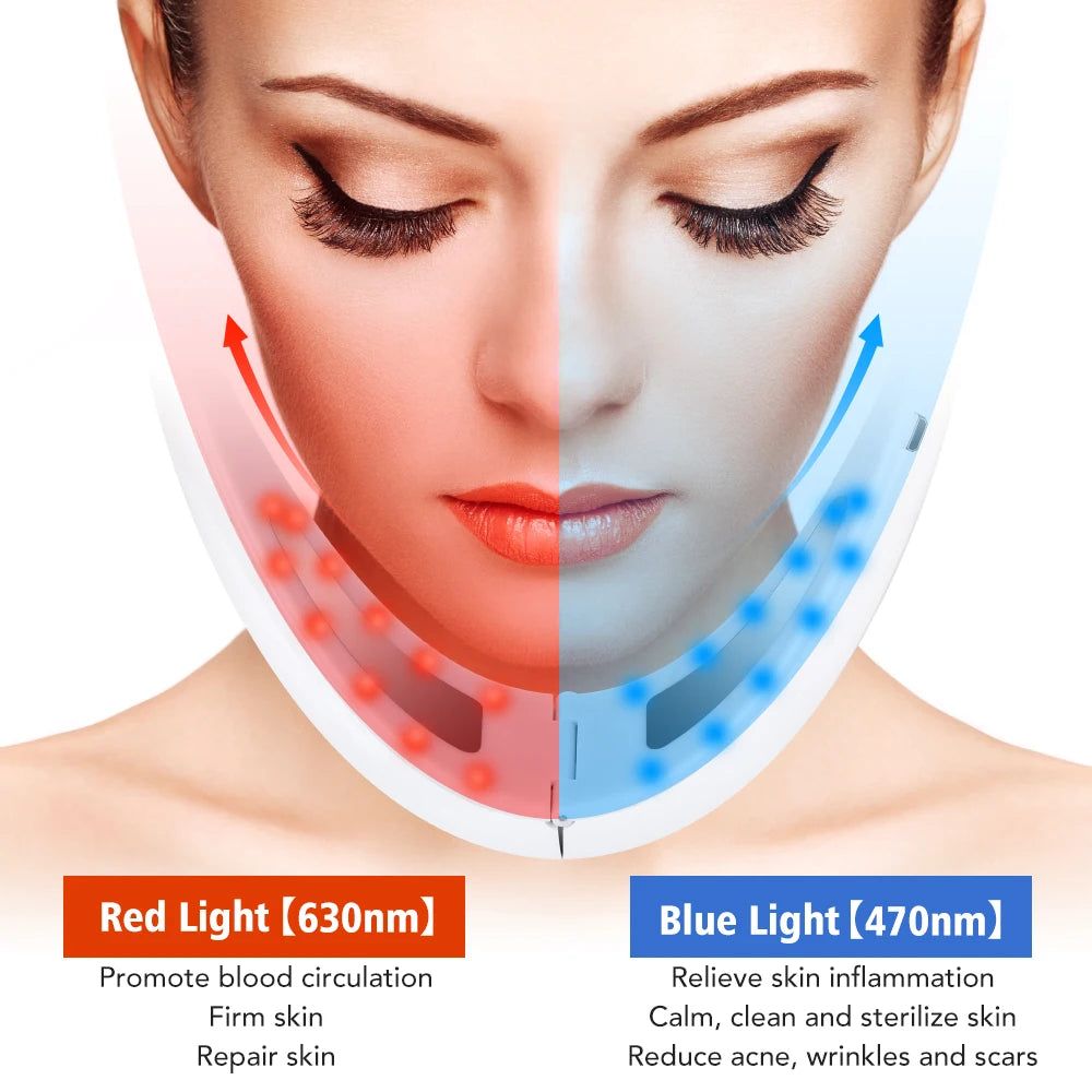 V Face Facial Machine Electric V-Line Up Lift Belt Face Massage LED Face Skin Lifting Firming Beauty Device Double Chin Reducer