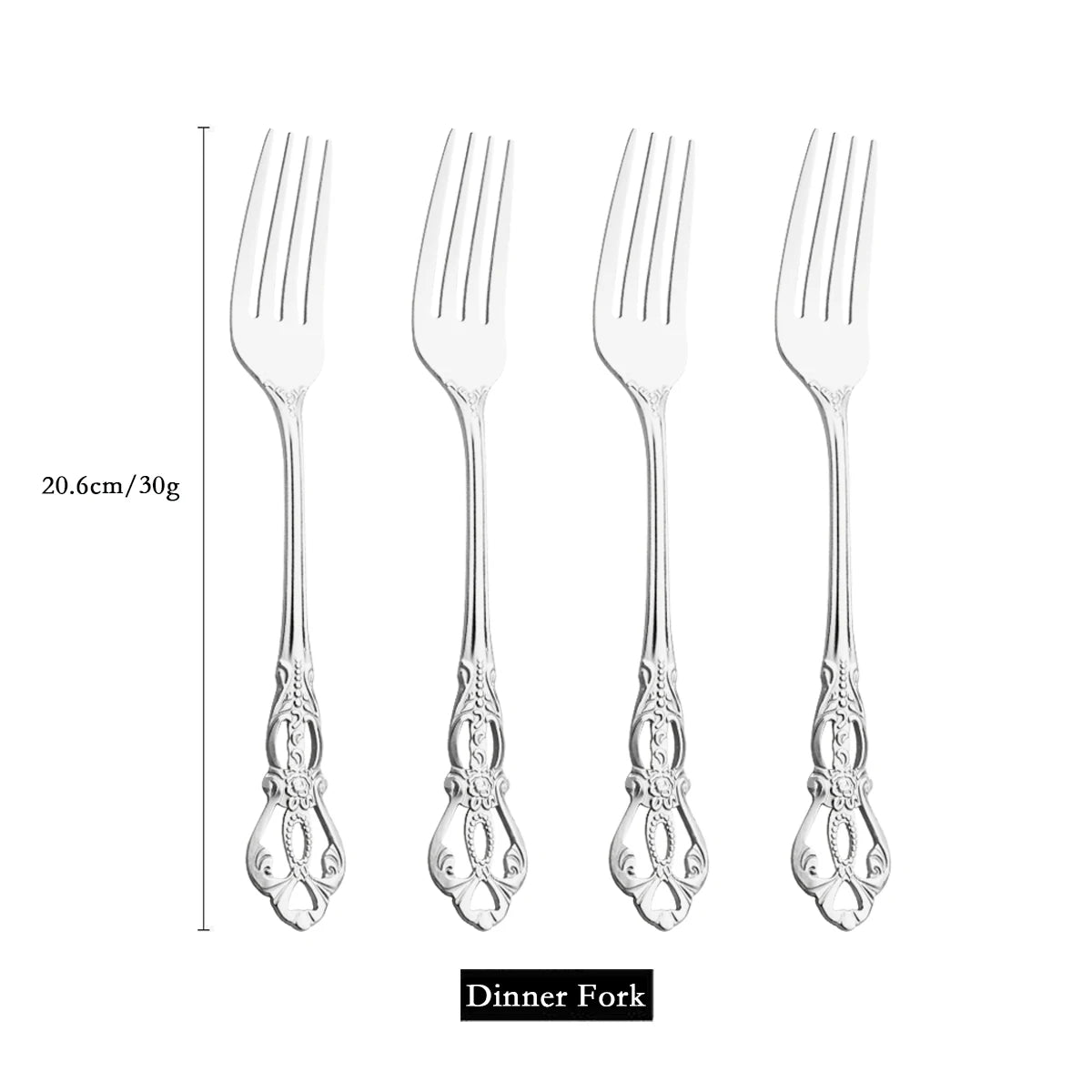 Royal Flatware Cutlery Set Silver Stainless Steel Dinnerware Western KnifeTea Spoon Fork Silverware Tableware Kitchen Set