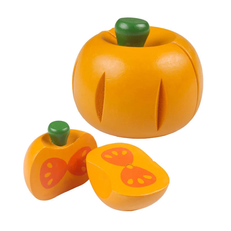 1PCS Wood Toy Magnetic Cutting Vegetables Cooking Food Pretend Play Simulation Kitchen Model Educational Toys For Children Kids